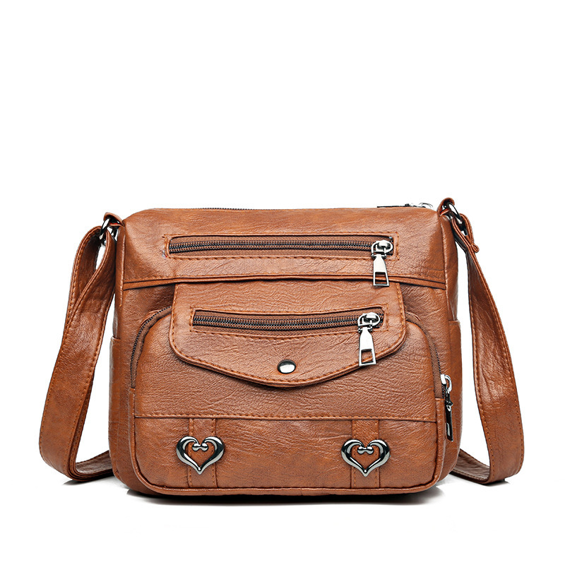 Comercio exterior crossbody nuevo bolso de hombro bolsa de textura de cuero suave moda de las mujeres europeas y americanas retro multi-Bolsillo de gran capacidad bolso de las mujeres