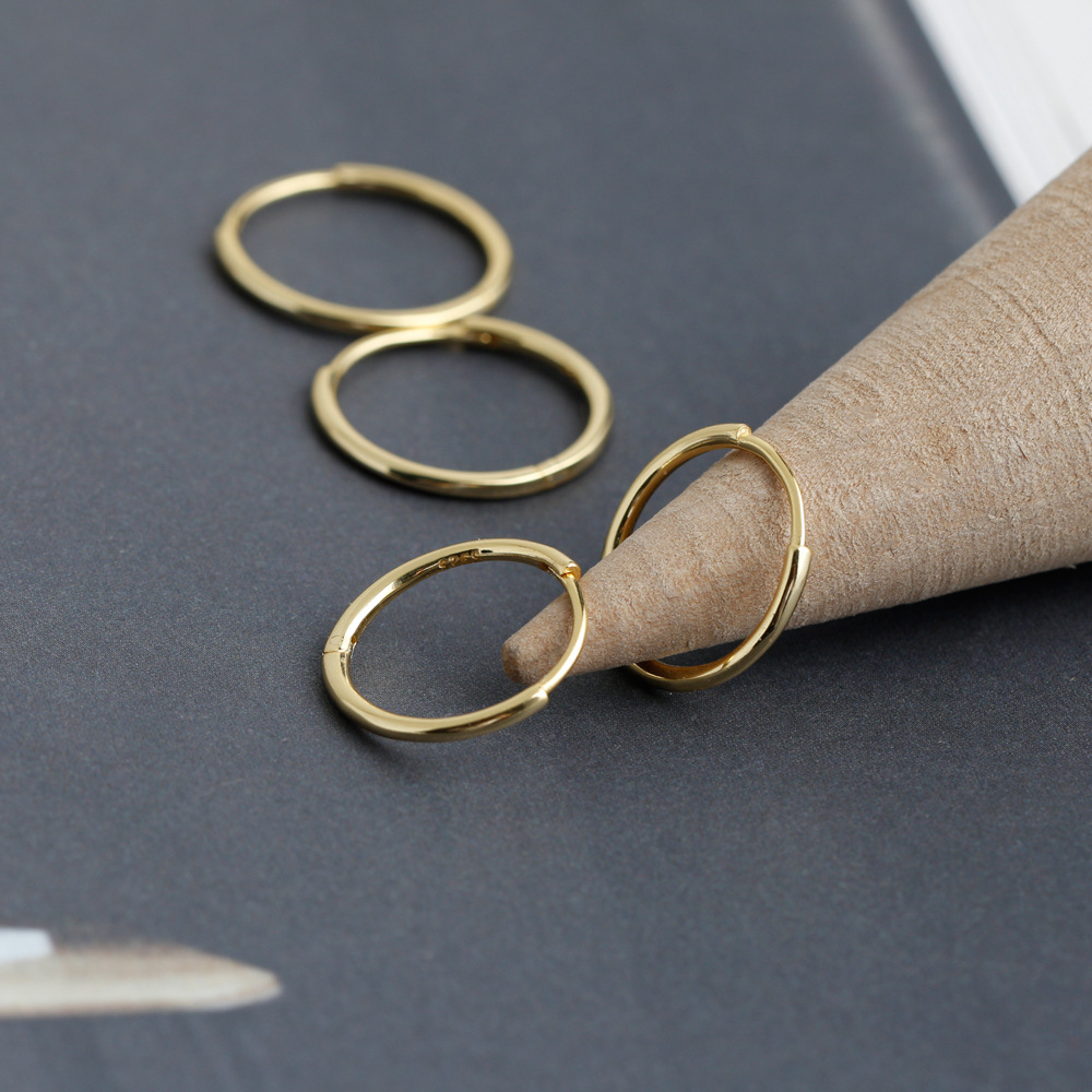 Simple Style Circle Sterling Silver Plating Hoop Earrings 1 Pair