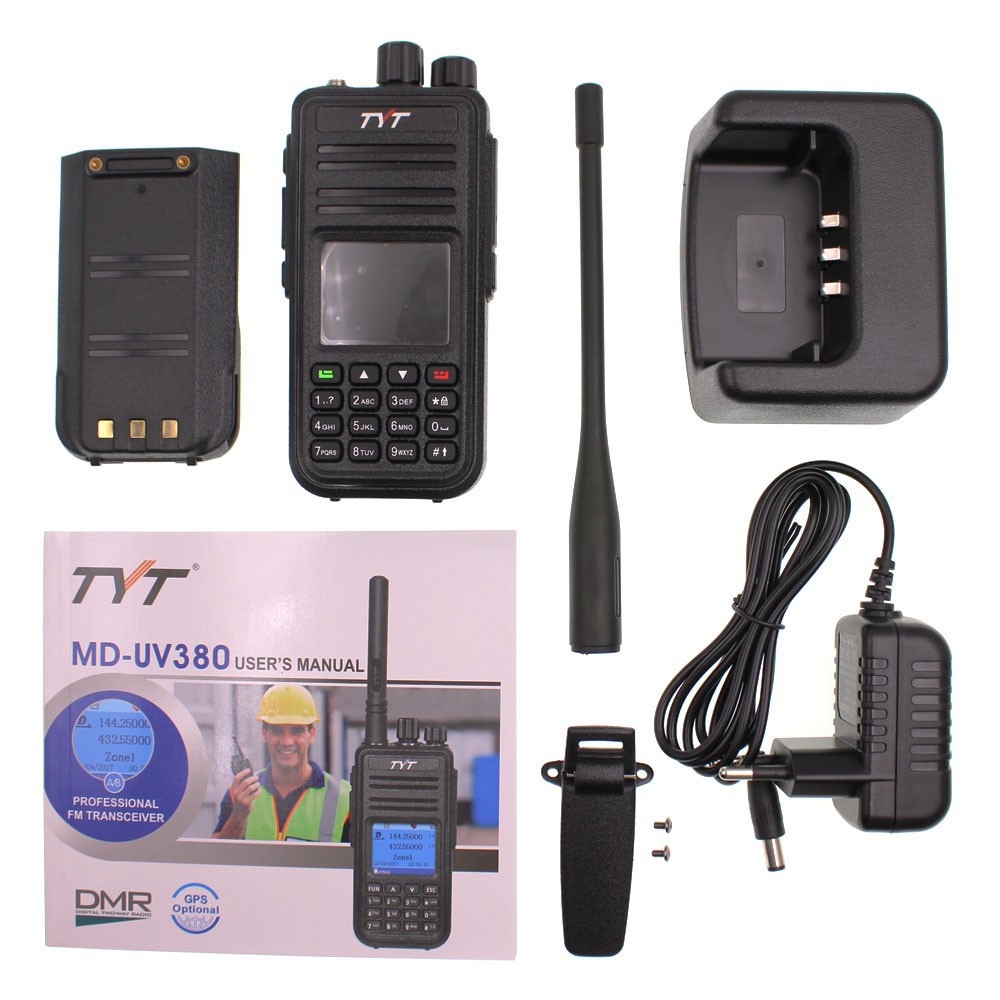Tyt/teyitong MD-UV380 digital GPS walkie-talkie UV de doble segmento DMR modo digital-analógico handstand microteléfono