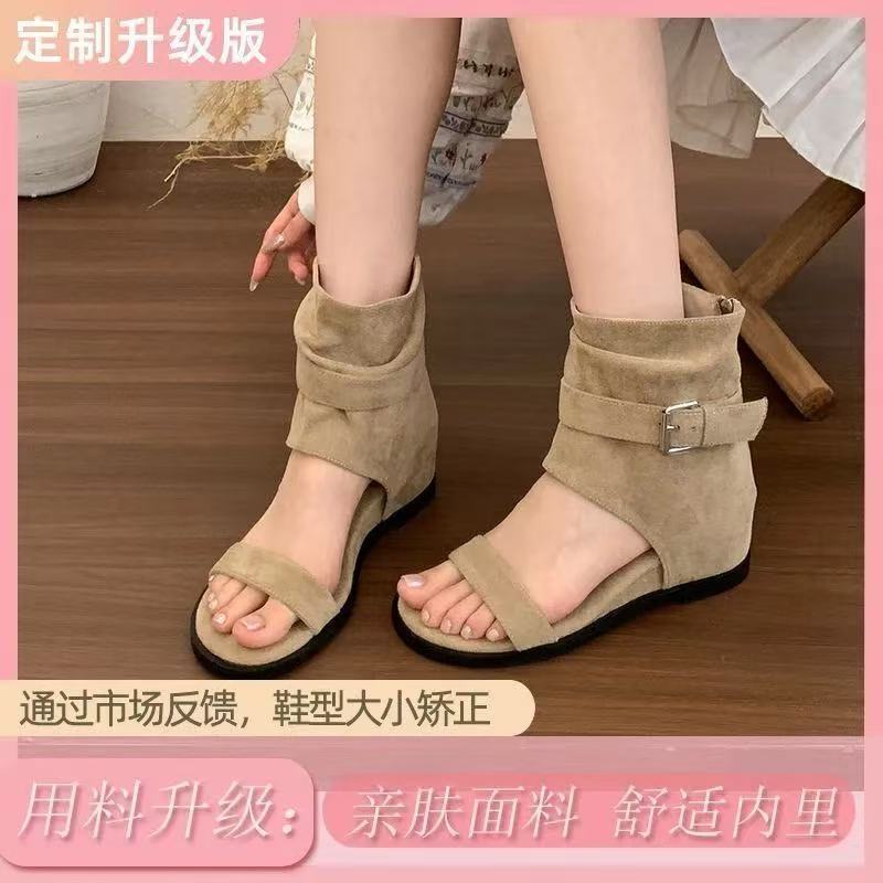 왕홍 빈티지 키 작은 키높이 편안한 비탈과 로마 냉화녀 백합 2026 신형 내키 냉화녀