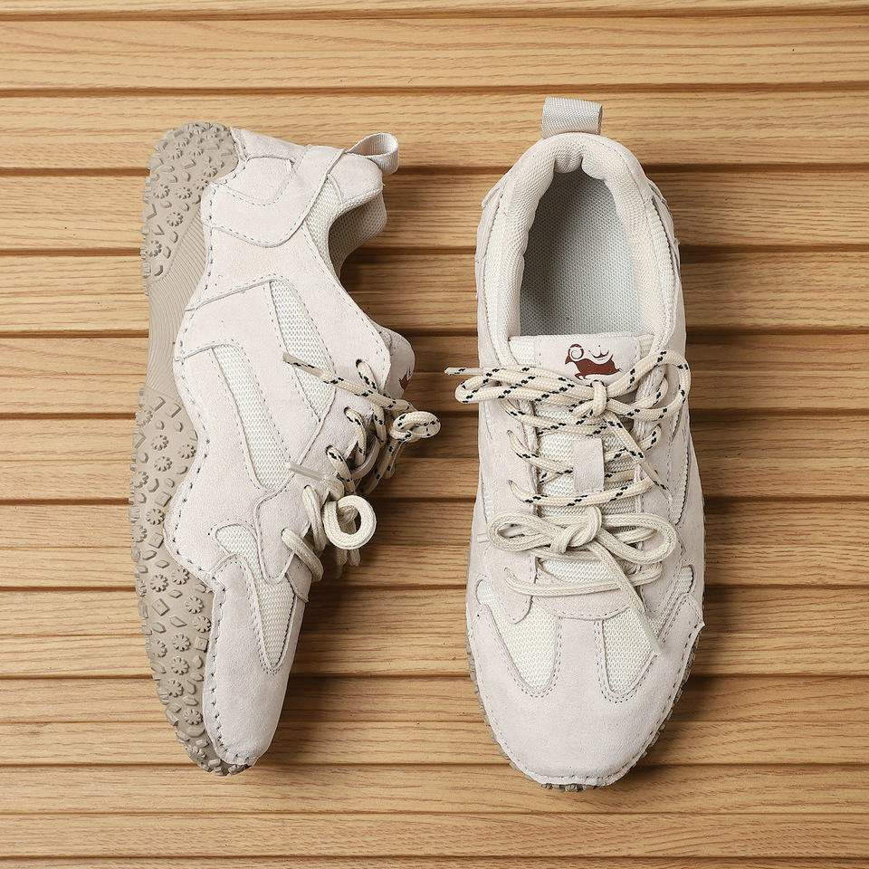 Giày thể thao unisex cỡ lớn da thật mũi tròn, giày sneaker dã ngoại thường ngày — 6885 màu cát, 6885 màu nâu, 6885 màu đỏ rượu, 6886 màu cát