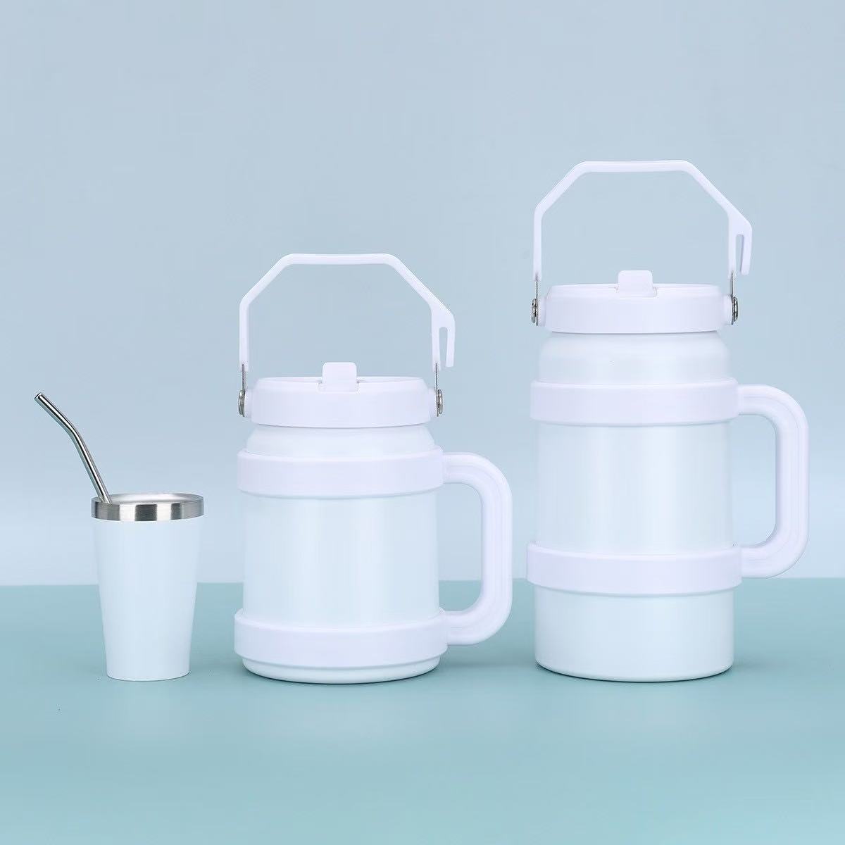 Portable al aire libre 50oz Toneladas Toneladas Toneladas Taza de paja de almacenamiento en frío de gran capacidad Mango Copa Bingba Taza termo de acero inoxidable 304