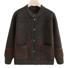 老年人女装冬装针织衫毛衣加绒加厚妈妈装秋装老太太奶奶开衫外套