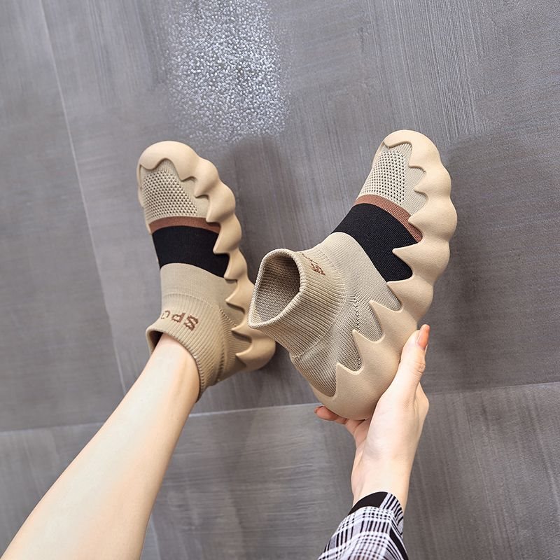 Training Fitness Shoes 2024 Autumn High-Top Sock Shoes for Women, Lightweight Breathable Soft-Soled Octopus Sports Running Shoes