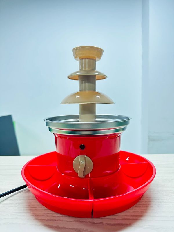 三層チョコレート噴水機溶融塔滝鍋物美規取り外し可能チョコレート溶融機果物皿付き|undefined