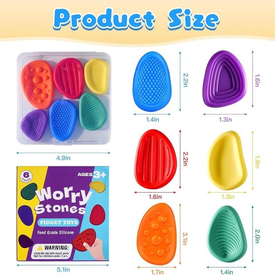 Cross-border New Product Sensory Stone Children's Sensory Stone Decompression Toy Texture Soft Irritability and hyperactivity Decompression