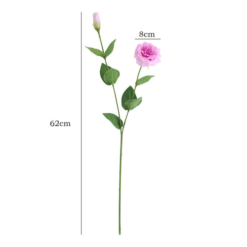 High-end moisturizing silk fabric with 2 heads of lisianthus artificial flowers, home decoration ornaments, photography props, artificial flowers