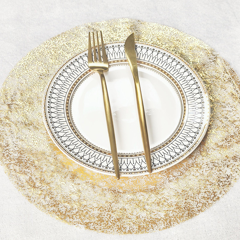 Fabricante de suministro de línea de hilo red red redondo hueco simple cojín de mesa cojín de mesa de textura de restaurante hotel