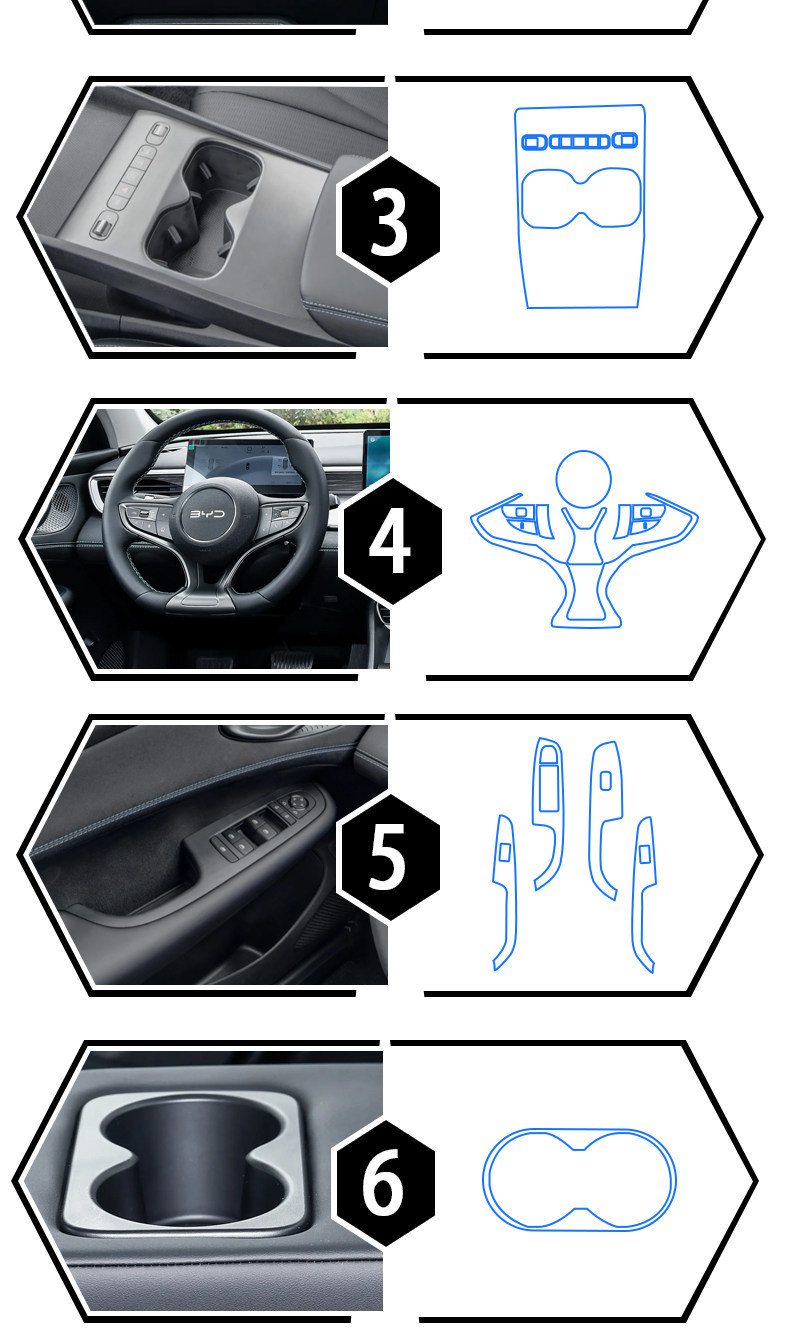 Suitable for 26 models of BYD Seal 05dmi, central control screen film, interior protection film, steering wheel film