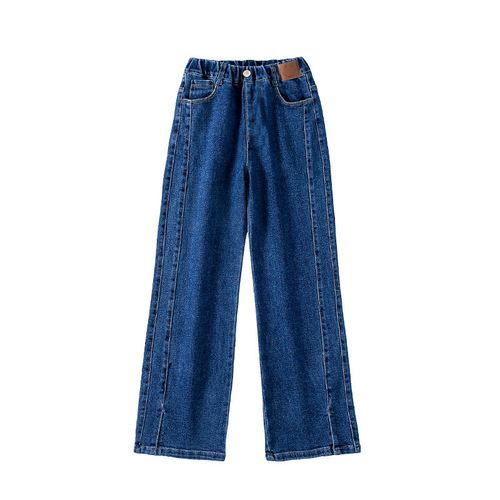 Women's Pants Cross-Border Korean Version Leg Opening Elastic Wide Leg Denim Pants 2024 Spring Amazon Kids Fashion Trend