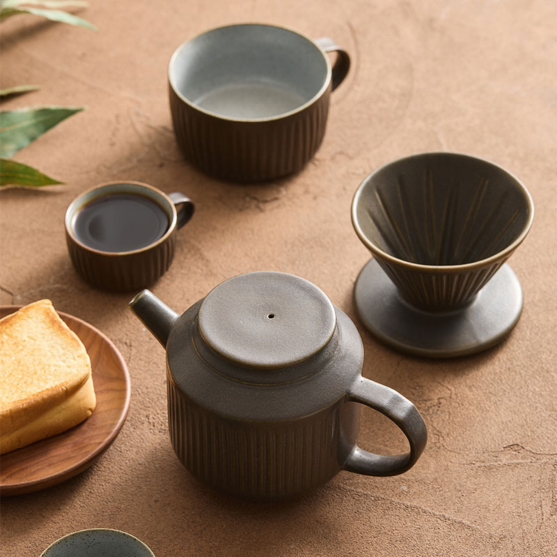 Cafetera de mano de cerámica Filtro inglés para el hogar Juego de taza de filtro de café retro Dispositivos de café por goteo Regalos