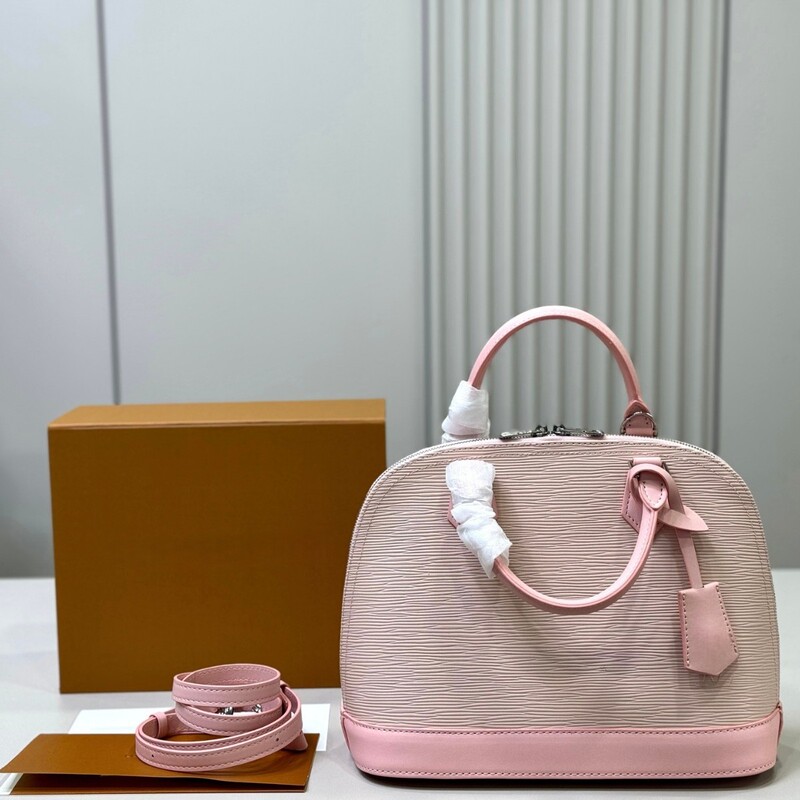 New Alma Bb Epi Style Shell Bag for Women, Genuine Leather Handbag, Shoulder Bag, Crossbody Bag, Versatile for Commuting, European and American Style New Alma Bb Epi Style Shell Bag for Women, Genuine Leather Handbag, Shoulder Bag, Crossbody Bag, Versatile for Commuting, European and American Style