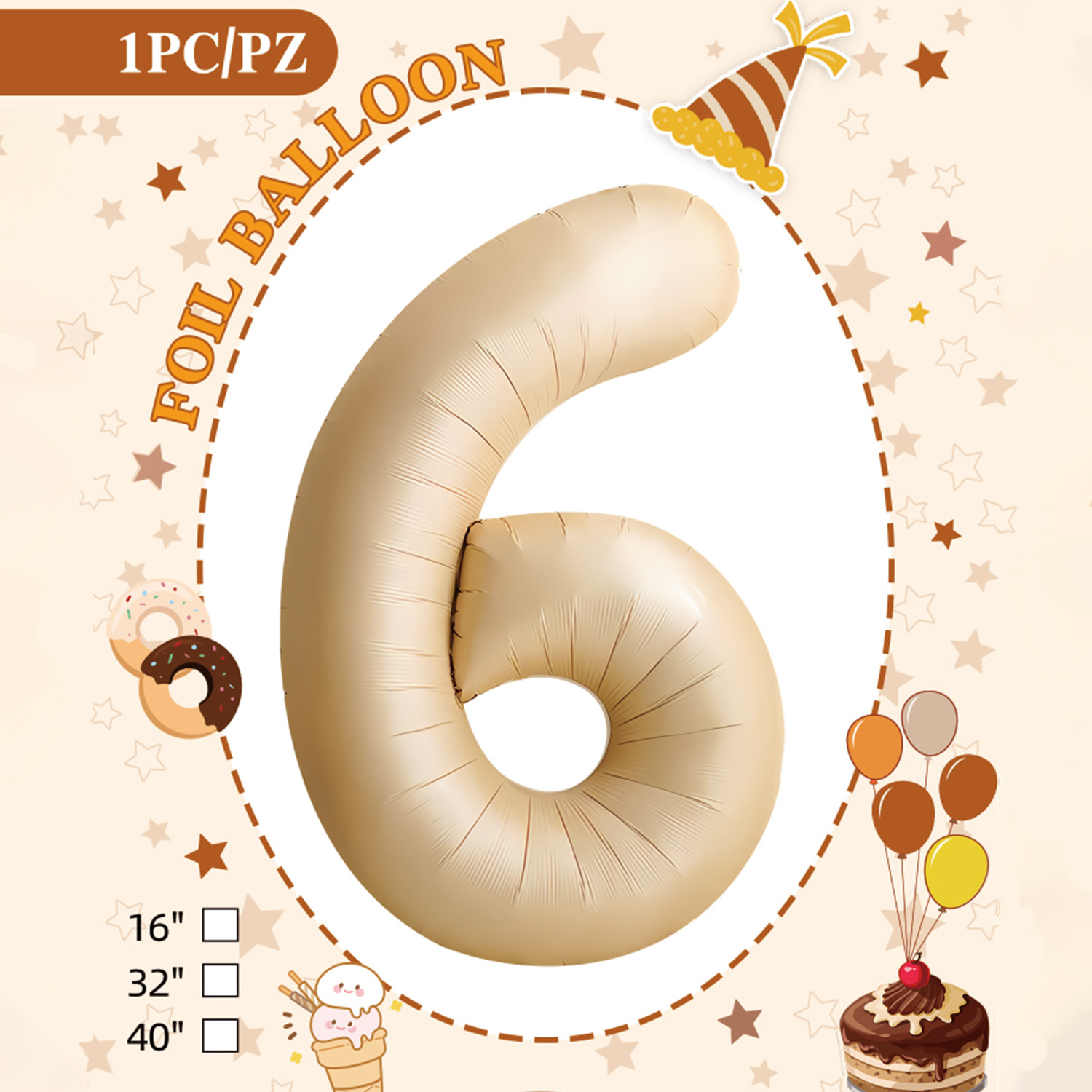 Embalaje de tarjeta de papel independiente digital de cumpleaños impreso en blanco de 32 pulgadas, decoración de fiesta de la versión estadounidense, película de aluminio, decoración de globos de papel de aluminio