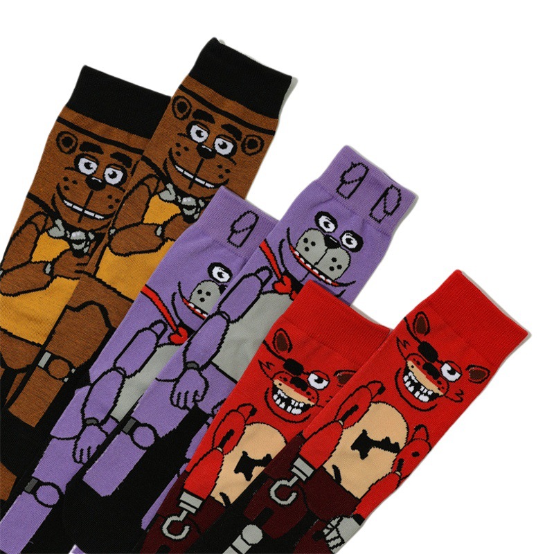 El comercio exterior de los hombres de dibujos animados calcetines de algodón deportes mujer robot perro casual media pantorrilla calcetines de los hombres de dibujos animados al por mayor Calcetines