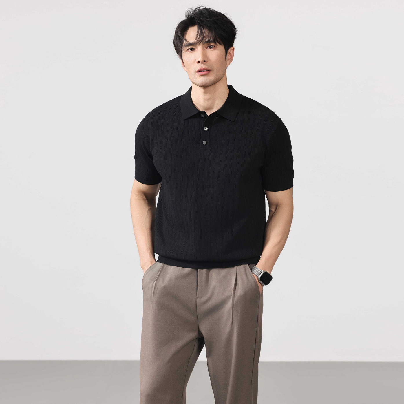Polo camiseta de punto camiseta de manga corta hombre paolo anti-rayas vieja camiseta de negocios de verano fábrica transfronteriza al por mayor