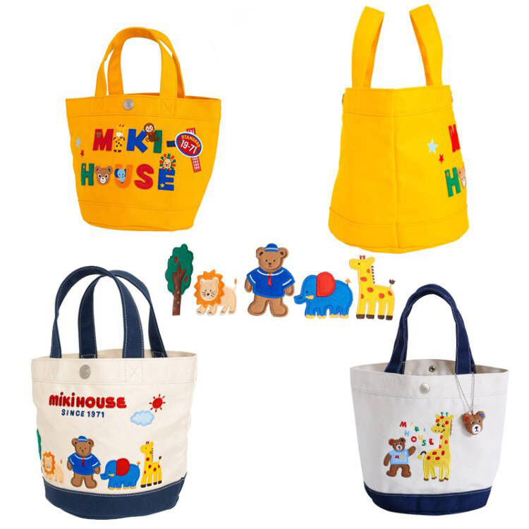 Spot miki children's clothing 2022 new cartoon small animal letter patch embroidery mommy bag handbag
