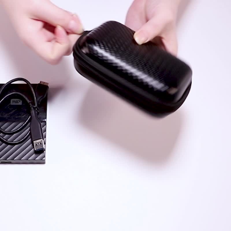 EVA Mobile Hard Drive Bag, Data Cable Charging Cable Multi-Function Digital Storage Bag, Wired Earphones Shockproof Storage Box