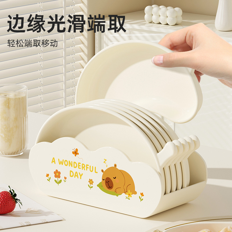 Plato Plástico para Huesos de Plástico PP, Apilable, de Grado Alimenticio, para Mesa de Comedor