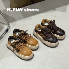 欧货磨砂牛皮松糕厚底德训鞋女2025秋新款小个子增高运动休闲鞋潮