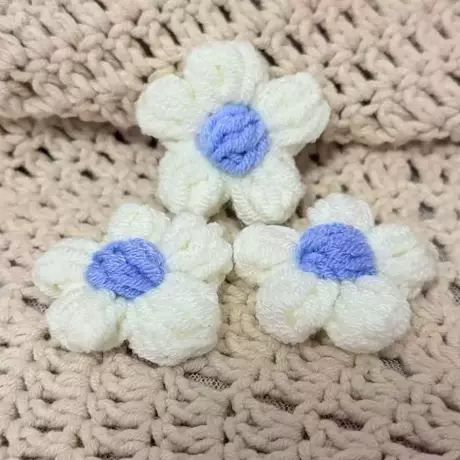 Little puff-white flower and blue core