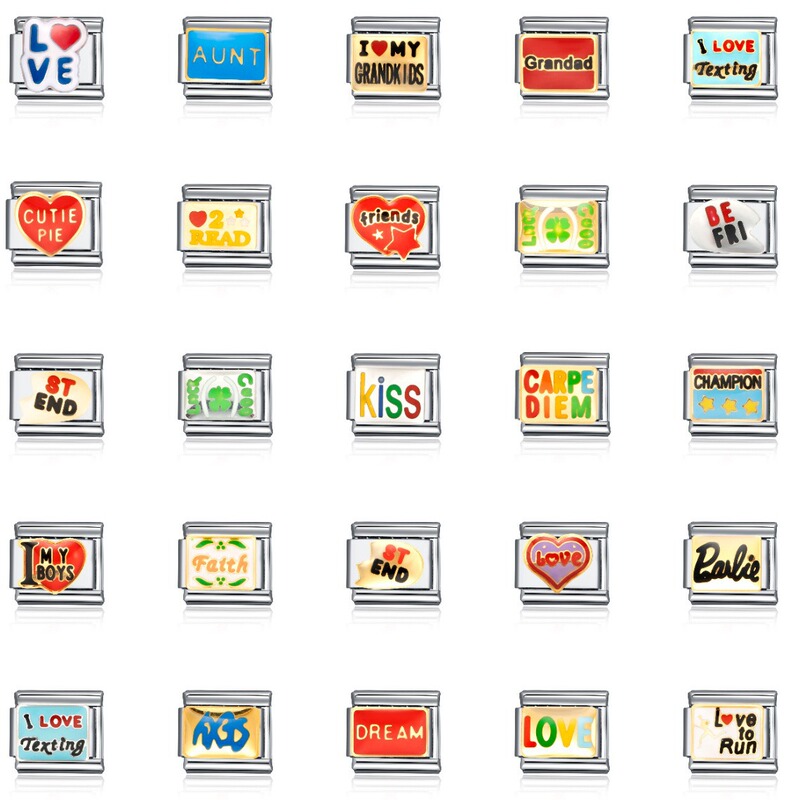 The Module Is Available in Stock! Cross-border Popular Taobao Letter Bracelet DIY Italian Module Splicing Bracelet The Module Is Available in Stock! Cross-border Popular Taobao Letter Bracelet DIY Italian Module Splicing Bracelet