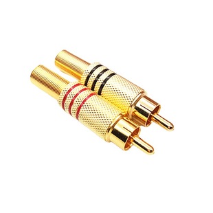 Gold plated welding RCA Lotus head AV audio and video plug 339 welding-free plum plug Lotus head RCA head bag