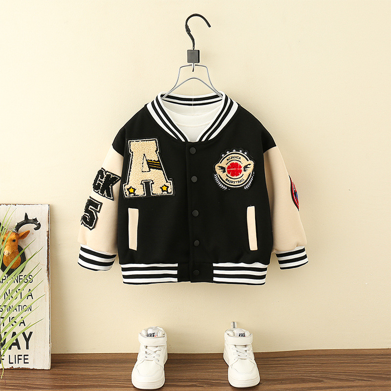 Boys' A-line Labeled Baseball Jersey 2024 Spring and Autumn New Korean Edition Children's Fashion Brand Coat Baby_voghion.com