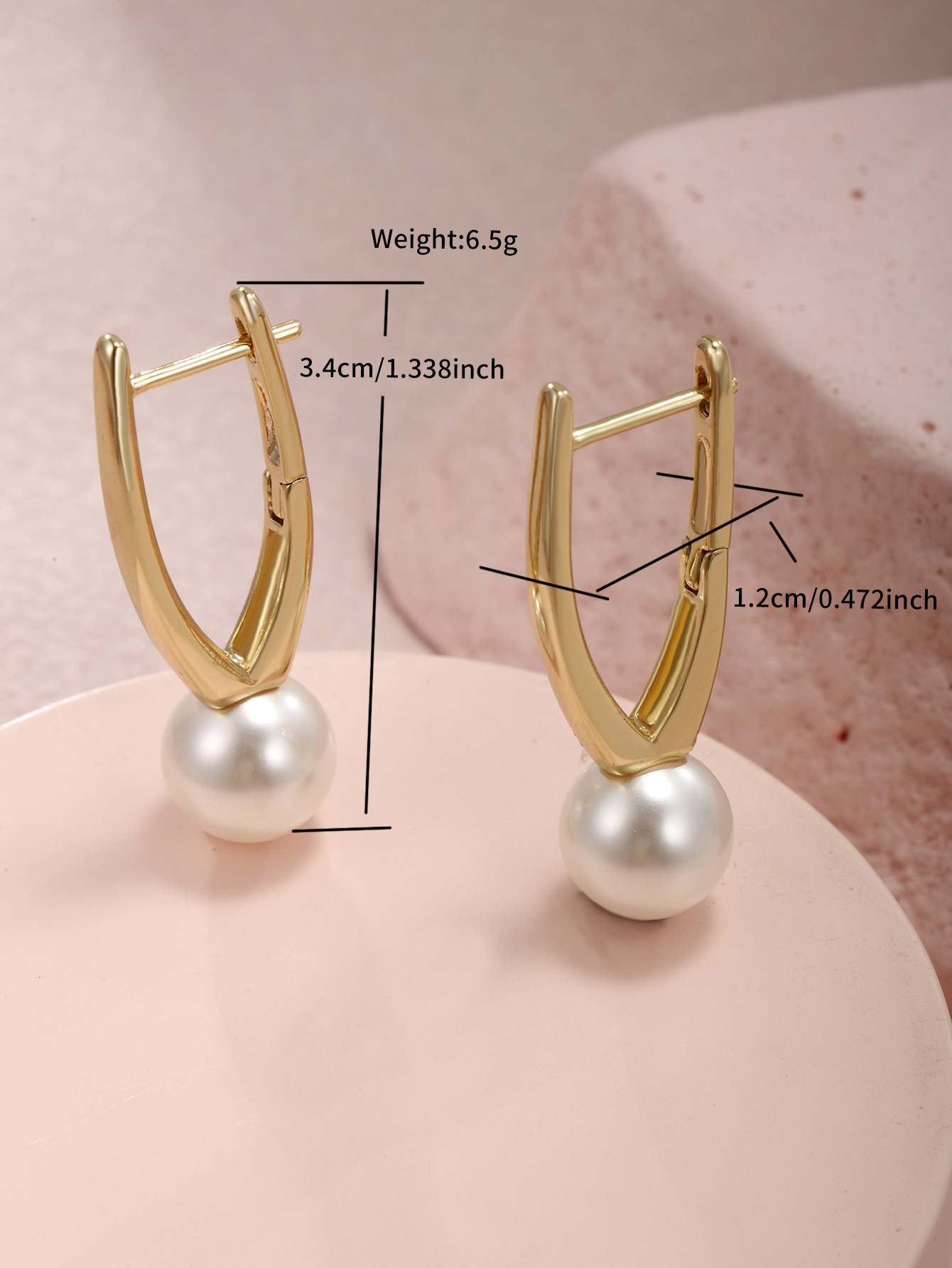 Xuping joyería de moda oro ligero lujo temperamento simple imitación de perlas nicho diseño personalidad auriculares al por mayor