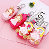 High-end cartoon key bag, shoulder bag, cute car keys, genuine leather, South Korea