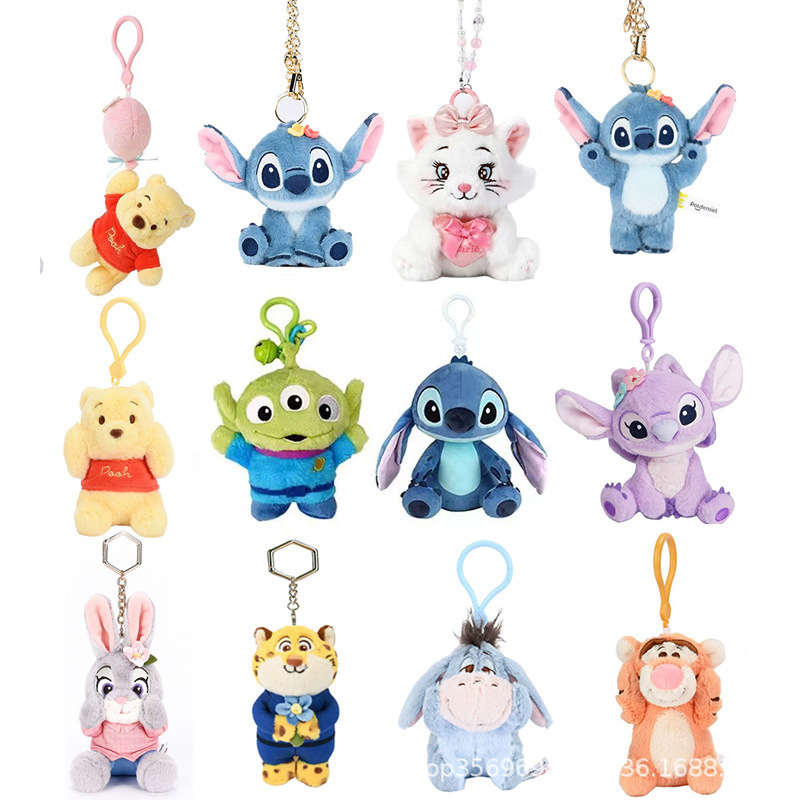 Huawang Genuine Disney Doll Stitch Strawberry Bear Plush Toy Tigger Small Pendant Doll