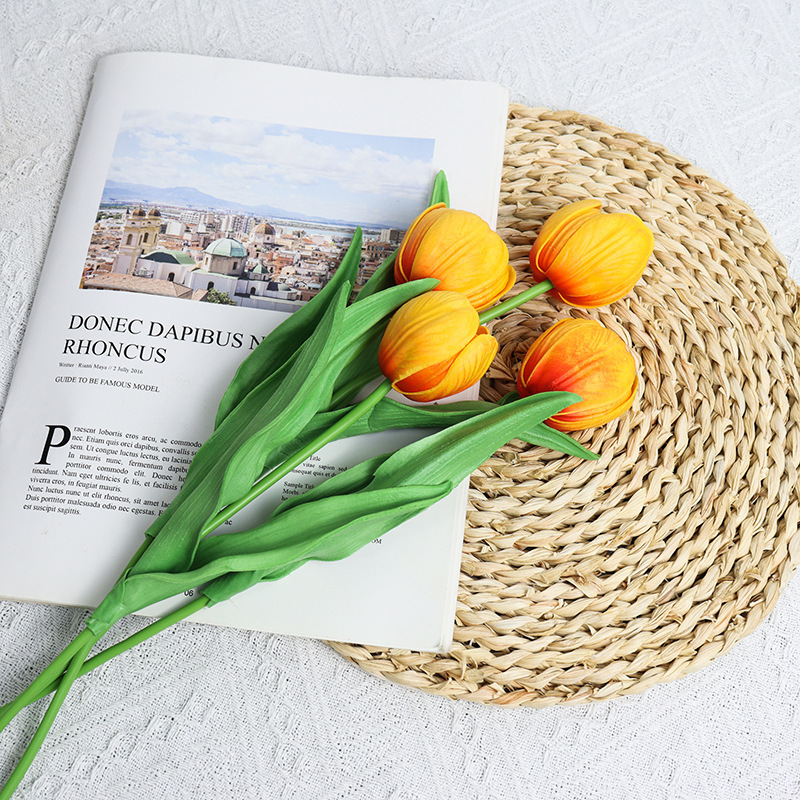 チューリップの造花の家の装飾puの手触りのシミュレーションの花の写真撮影のシミュレーションの造花のメーカーの卸売りの結婚祝いの手の花|undefined
