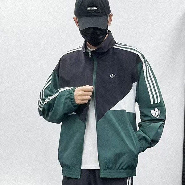 Clover Embroidered Windbreaker Spring and Summer Windproof Stand-Collar Jacket New Style Unisex Casual Color-Blocking Sports Top