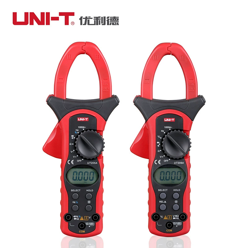 Unide UT205A/UT206A Цифровые токоизмерительные клещи переменного тока Электрический инструмент 1000 В Цифровые токоизмерительные клещи