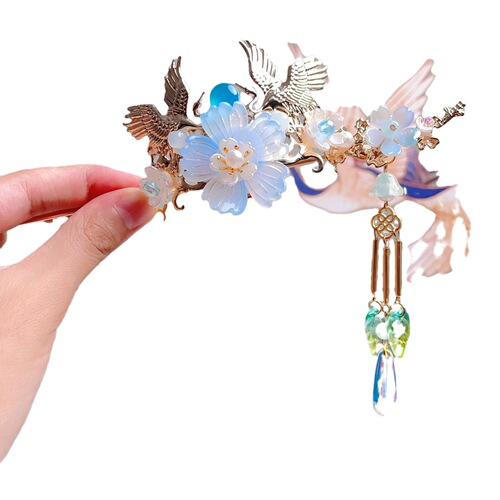 Hanchen Chinese style children's hair crown, ancient style Hanfu headdress, little girl's tassel hairpin, super fairy hairpin