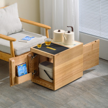 移动茶台家用小茶车茶水柜实木阳台小茶桌沙发侧边矮柜烧水壶一p^