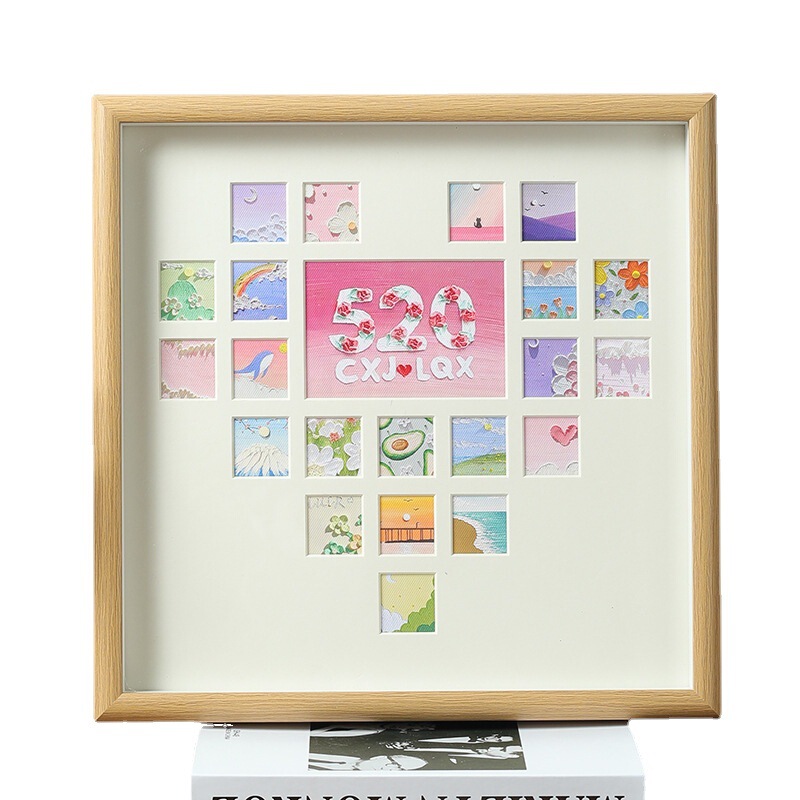 Heart-Shaped Multi-Grid Photo Frame Heart-Shaped Frame 27-Grid Picture Frame Manufacturer Wholesale Heart-Shaped Multi-Grid Photo Frame Heart-Shaped Frame 27-Grid Picture Frame Manufacturer Wholesale