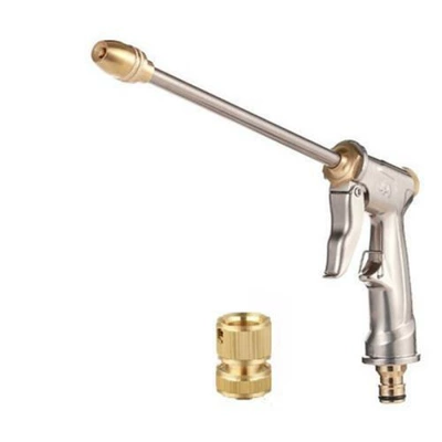 large water volume for floor cleaning, High pressure car wash water gun - metal-long-gun-metal-quick-connector
