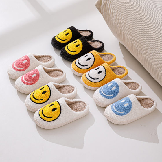 Cotton Slippers Wholesale Winter Cute Cartoon Smiley Home Household Maomao Slippers Women Couple Indoor Warm Slippers