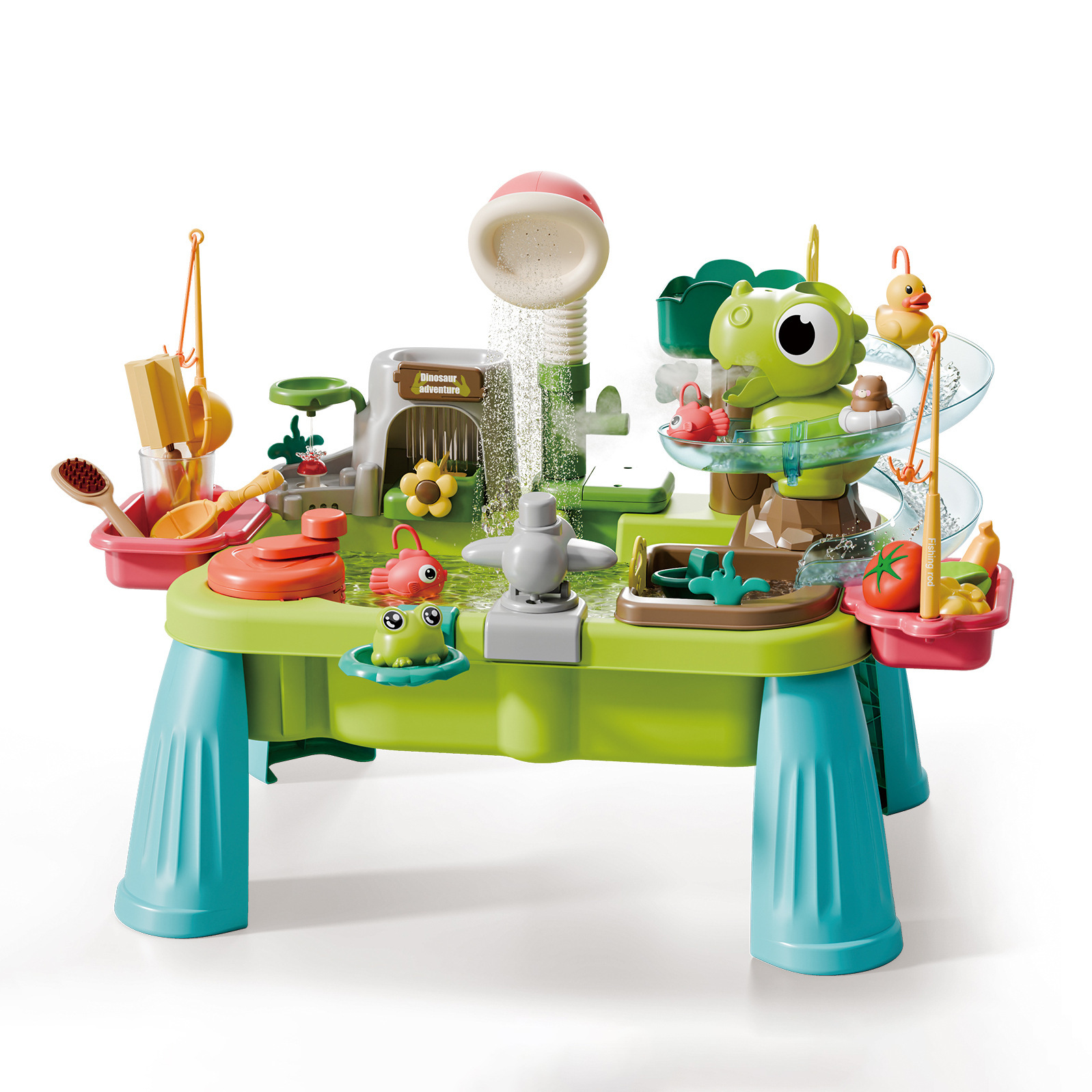 Transfronterizos niños circulación eléctrica agua lavabo diaoyutai dinosaurio spray lavabo de verduras lavabo lavabo juguetes de mesa de agua