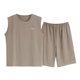 2025 Summer Modal Thin Pajamas Men's Vest Classic Khaki Wearable Large Size Men's Home Clothing Set
