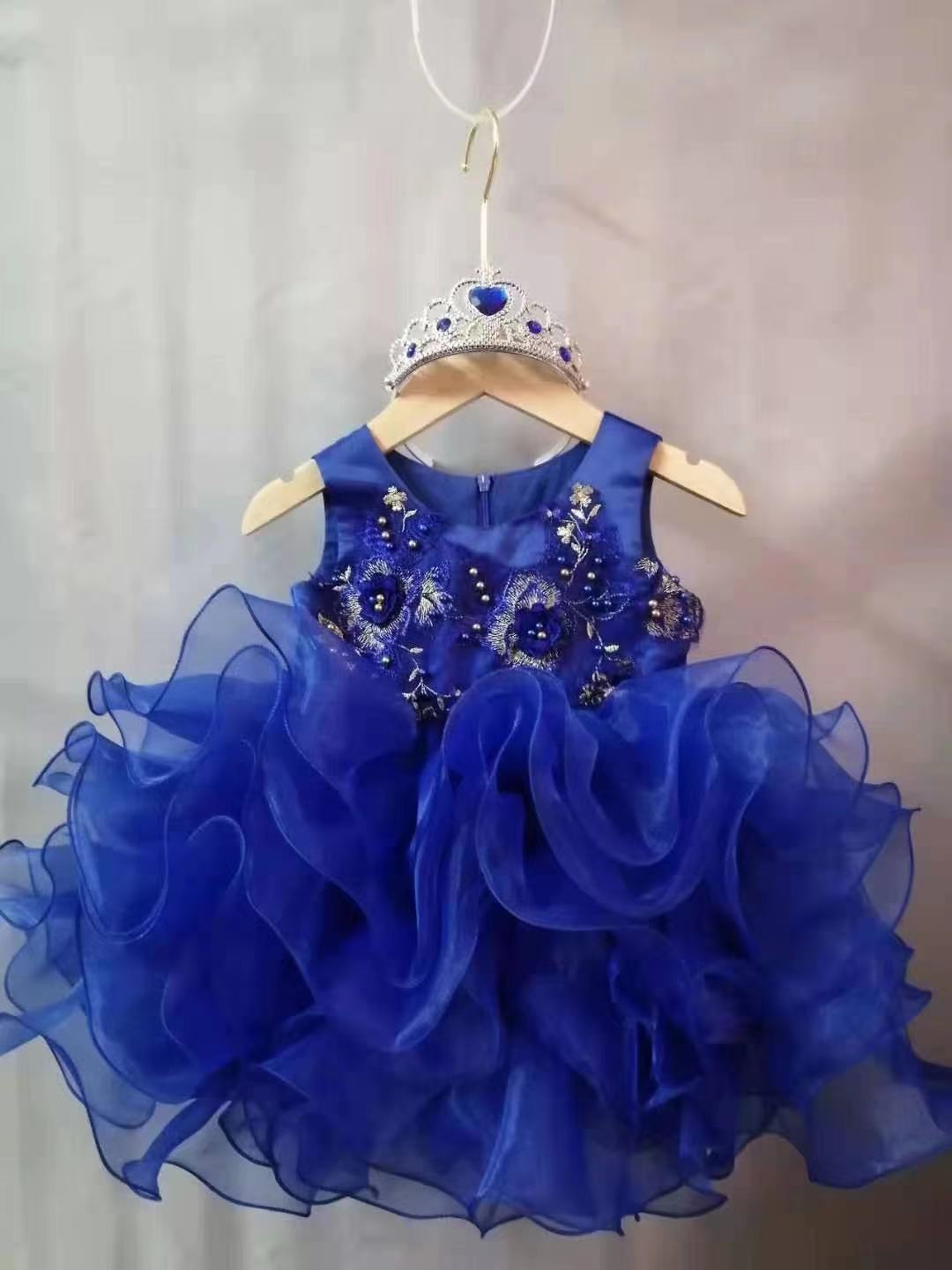 韩国童装周岁bb生日浪漫蓬蓬花童礼服表演连衣裙