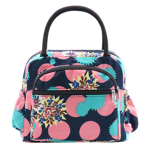 Ladies Handbag Small Fabric Bag with Thickening, Women's Lunch Box Bag, Mother's Handbag for Work with Shoulder Strap, Portable Lunch Pack