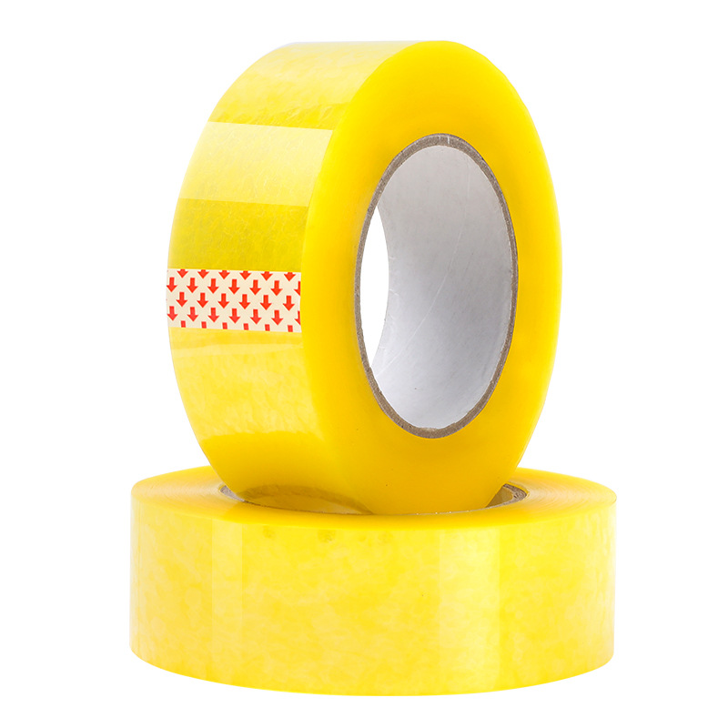 Cintas transparentes personalizadas expresas empaquetar toda la caja de cinta amarillo beige amarillo pálido sellar la caja no es fácil de romper la tela adhesiva de alta viscosidad personalizada
