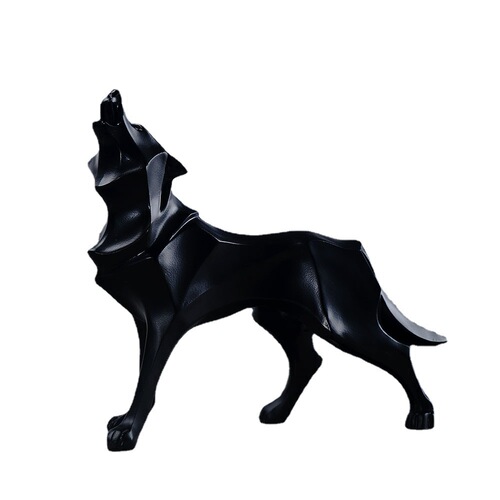 Cross-border Nordic-style creative resin handicrafts animal geometric wolf living room study foyer decorative ornaments