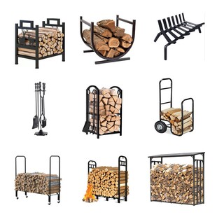 Indoor outdoor fireplace tools burning firewood rack firewood stacking storage wooden rack organizing and placing storage rack