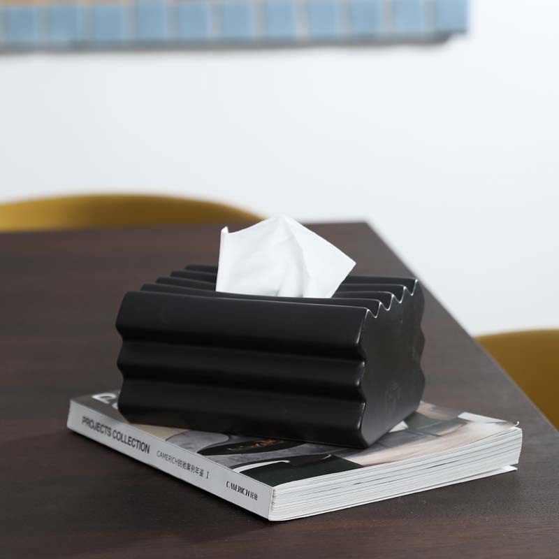 Caja de servillas de cerámica doméstica moderna creativa caja de servillas de aire crema caja de servillas de salón caja de extracción decoración adornos