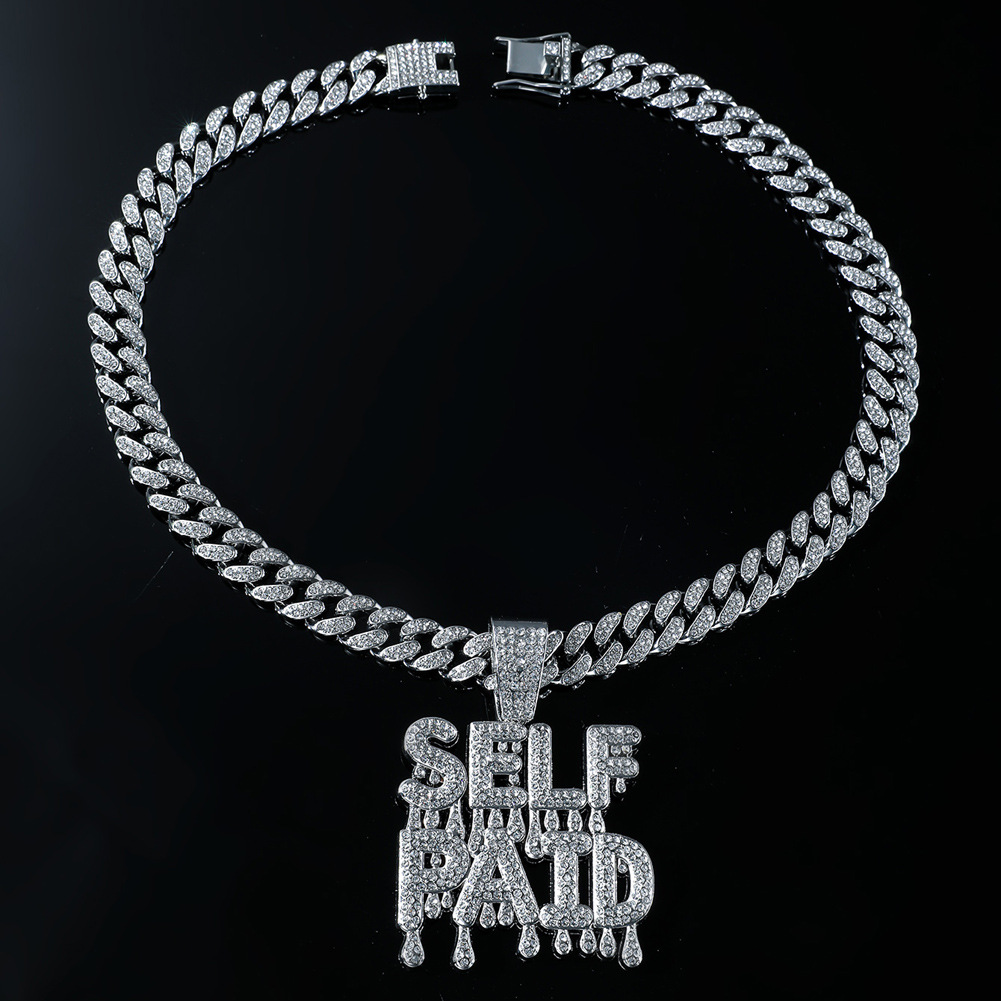 Hip Hop Letra Aleación Enchapado Embutido Diamantes De Imitación Hombres Collar Colgante Collar Colgante display picture 9