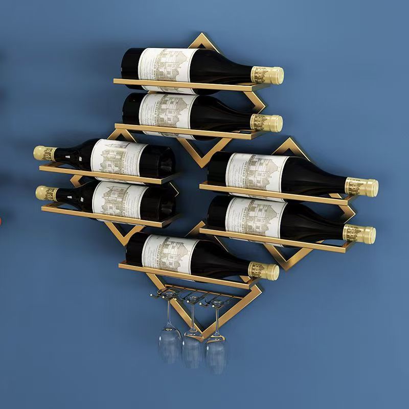 欧式创意折叠壁挂式红酒架家用墙上装饰红酒杯架墙壁葡萄酒瓶展架