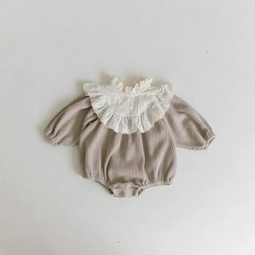 24 spring Korean version of baby harem ins style baby jumpsuit waffle small fragrance bag fart clothing long-sleeved romper