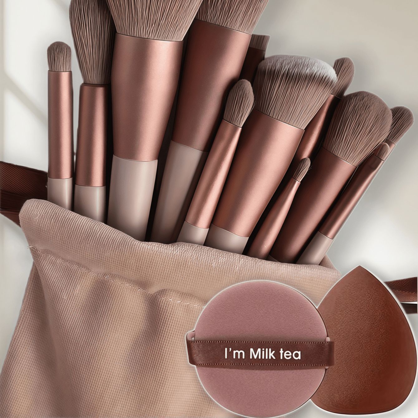 New 13-Piece Sijiqing Makeup Brush Set with Soft Bristles, Powder Brush, Highlighter Brush, Blush Brush, Eyeshadow Brush, Complete Set of Beauty Tools